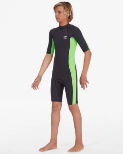 Billabong Boy's 2/2mm Absolute Short Sleeve Back Zip Springsuit -Free Tide Area abbw500109 billabong w ngn frt1