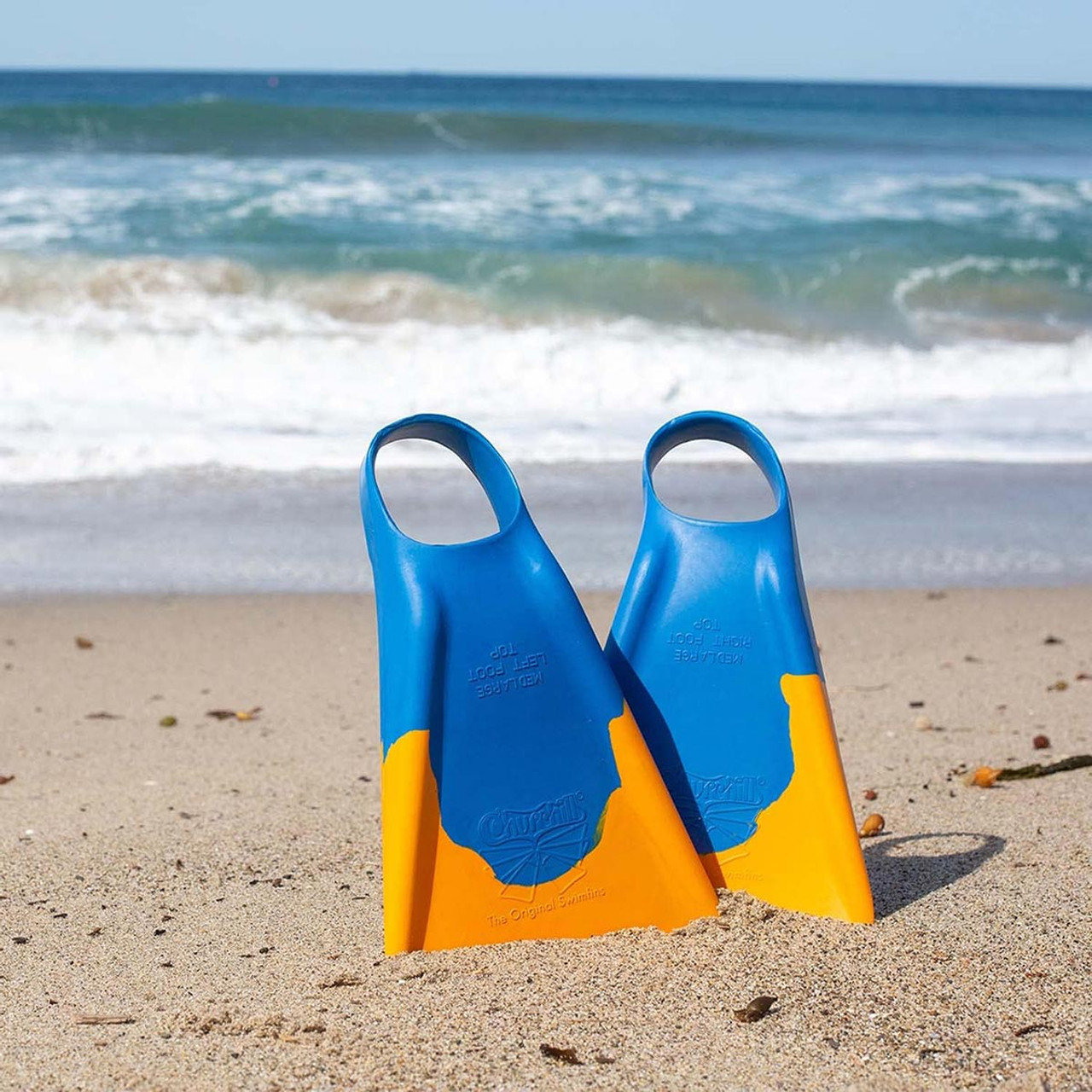 Free Tide Area -Free Tide Area Churchill Makapuu Classic Blue Yellow Swim Fins 25693